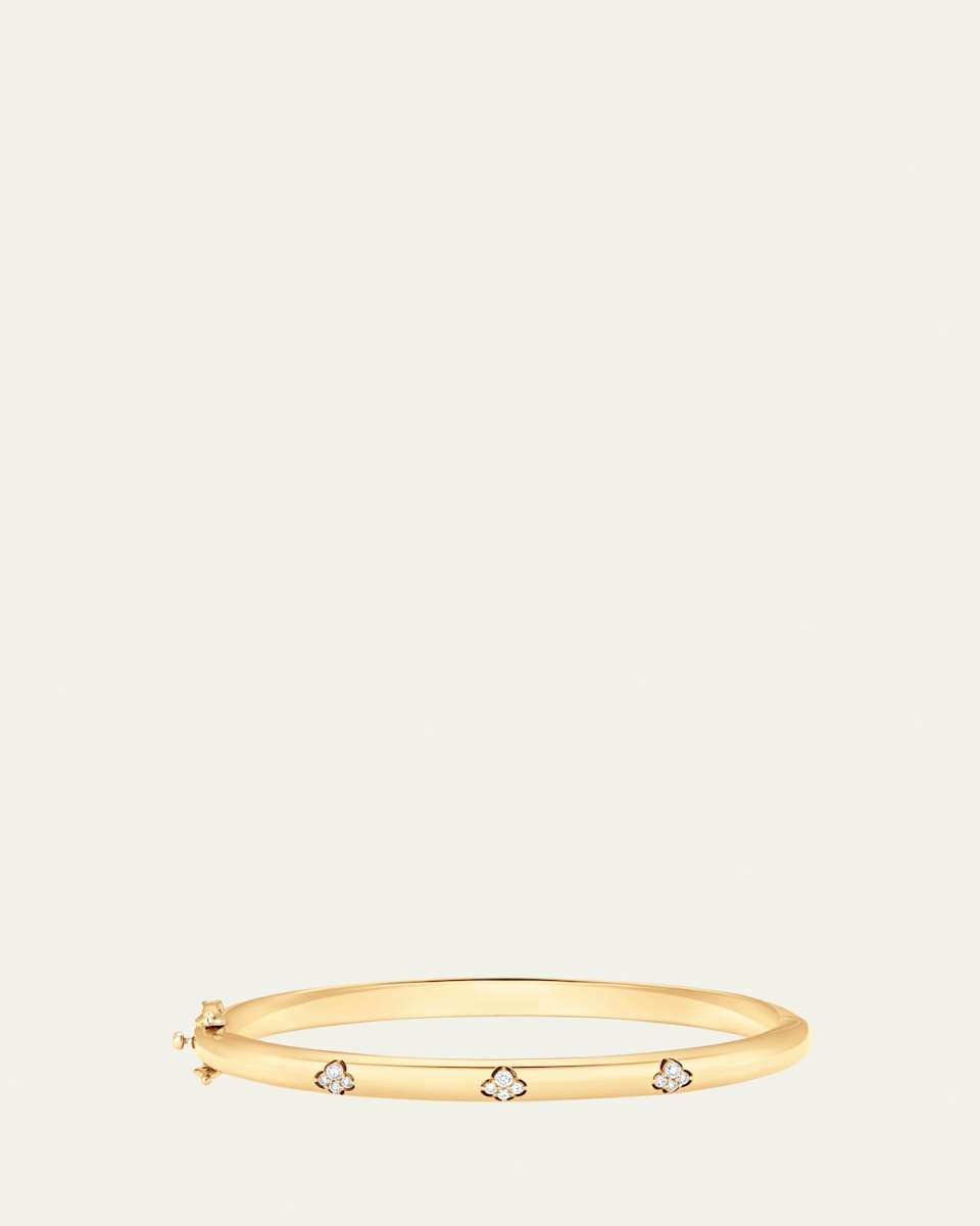 18K Yellow Gold Dujour Four-Cluster Diamond Bangle Bracelet